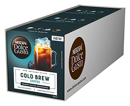 NESCAFÉ Dolce Gusto Cold Brew, 36 Kaffeekapseln für 36 Gläser, Kaltgetränk, 3er Pack (3 x 12 Kapseln)