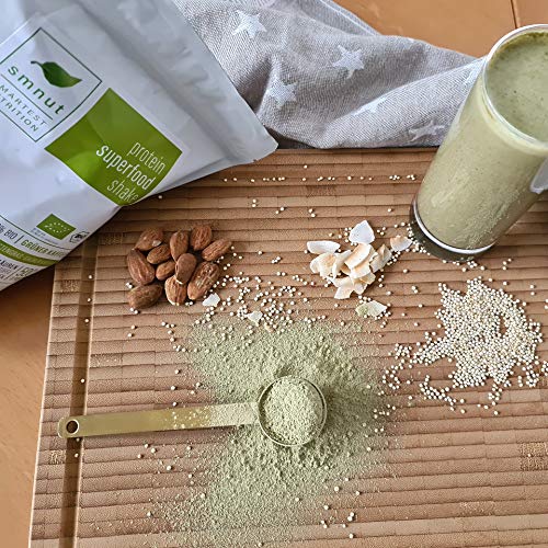 Bio Vegan Protein | smnut GRÜNER KAFFEE 500g | Hanfprotein Reisprotein Superfoods Gerstengras Quinoa Kaffeebohnen Arabica | ohne Aromen ohne Zusätze - 4