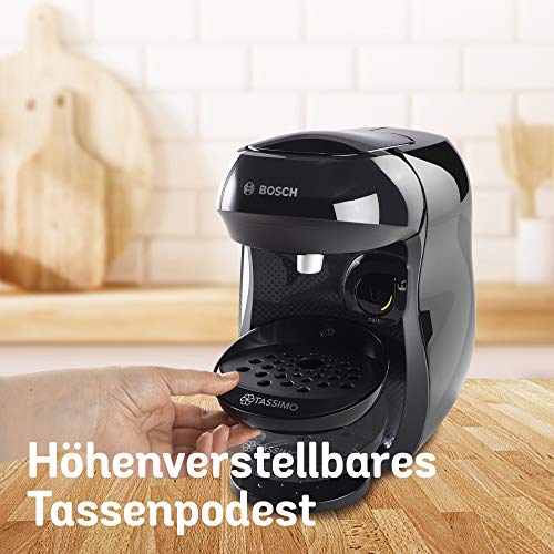 Tassimo Happy Kapselmaschine TAS1002 Kaffeemaschine by Bosch, über 70 Getränke, vollautomatisch, geeignet für alle Tassen, platzsparend, 1400 W, schwarz/anthrazit - 9