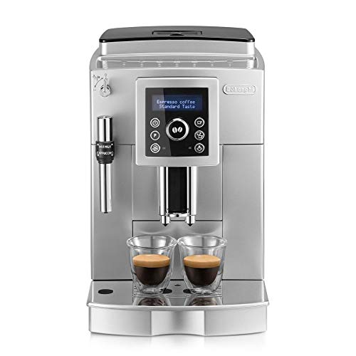 De'Longhi ECAM 23.420.SB – Kaffeevollautomat mit Milchaufschäumdüse, Digitaldisplay mit Klartext, 2-Tassen-Funktion, großer 1,8 l Wassertank, 35,4 x 23,8 x 43 cm, silber/schwarz