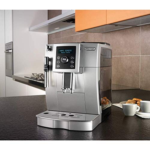 De'Longhi ECAM 23.420.SB – Kaffeevollautomat mit Milchaufschäumdüse, Digitaldisplay mit Klartext, 2-Tassen-Funktion, großer 1,8 l Wassertank, 35,4 x 23,8 x 43 cm, silber/schwarz - 2