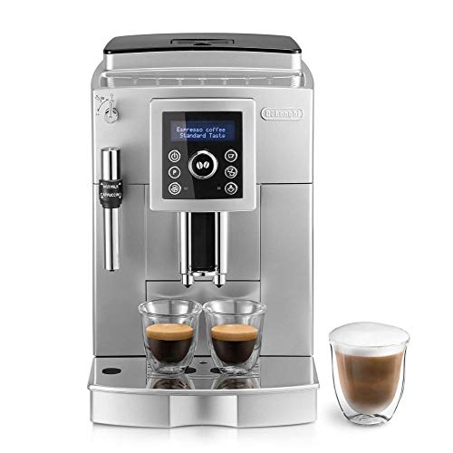 De'Longhi ECAM 23.420.SB – Kaffeevollautomat mit Milchaufschäumdüse, Digitaldisplay mit Klartext, 2-Tassen-Funktion, großer 1,8 l Wassertank, 35,4 x 23,8 x 43 cm, silber/schwarz - 3