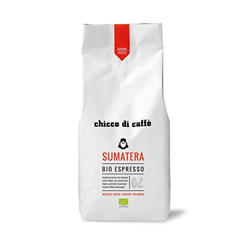 chicco di caffè | Bio-Espresso Sumatera | geröstete, ganze Kaffeebohnen | 80% Arabica - 20% Robusta | aus biologischem Anbau