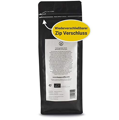 HAPPY COFFEE Entkoffeinierte Bio Espressobohnen [DECAF] | Schokoladig, Mild & Säurearm | Für Espresso & Kaffeevollautomaten | Ganze Bohne (500 GR) - 4