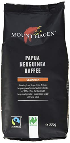 Mount Hagen Röstkaffee gemahlen 100 % Papua Neuguinea, FairTrade (1 x 500 g) - Bio