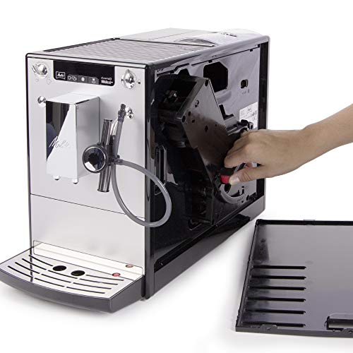 Melitta Caffeo Solo & Perfect Milk E957-103 Schlanker Kaffeevollautomat mit Auto-Cappuccinatore | Automatische Reinigungsprogramme | Automatische Mahlmengenregulierung | Silber - 4