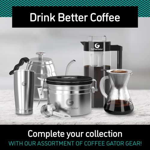 Coffee Gator Pour Over Kaffeebrüher – Mehr Geschmack mit einem papierlosen Edelstahlfilter und einer Glaskaraffe – Manueller Drip Kaffeebereiter – 400 ml - 9