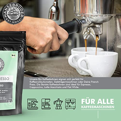 HANSEBRÜDER Bio Espresso | Kaffeebohnen 500g | Säurearm | Arabica Kaffee Ganze Bohnen | El Chorro | DE-ÖKO-006 - 5