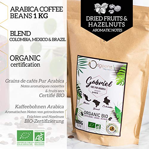 ?? BIO Kaffeebohnen 1kg | Biologische Arabica Kaffee Ganze Bohnen | Säurearm | Traditionelle Röstung | Gabriel - 2