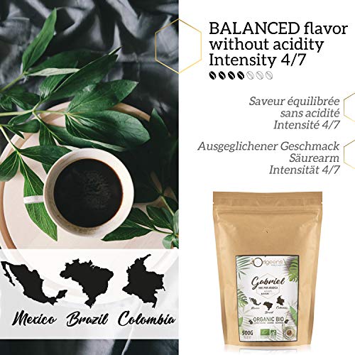 ?? BIO Kaffeebohnen 1kg | Biologische Arabica Kaffee Ganze Bohnen | Säurearm | Traditionelle Röstung | Gabriel - 3