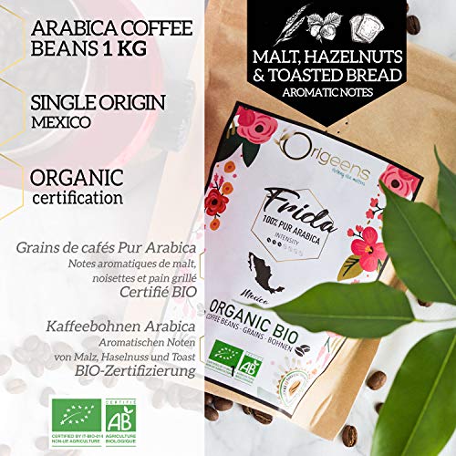?? BIO Kaffeebohnen 1kg | Biologische Arabica Kaffee Ganze Bohnen | Single Origin Mexiko Frida | Säurearm | Traditionelle Röstung - 2