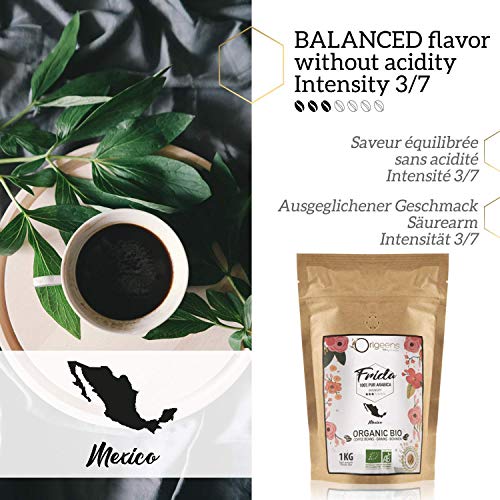 ?? BIO Kaffeebohnen 1kg | Biologische Arabica Kaffee Ganze Bohnen | Single Origin Mexiko Frida | Säurearm | Traditionelle Röstung - 3
