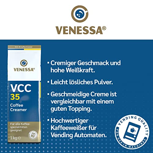 Venessa Coffee Creamer VCC35 - 10 x 1kg Kaffeeweißer, hochwertiger Kaffeeweißer für Vending Automaten, hohe Weißkraft, leicht löslich, Aromaschutzbeutel - 5