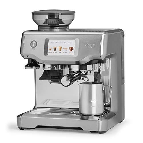 Sage Appliances Barista Touch Espressomaschine und Kaffeemaschine mit Milchaufschäumer, Siebträgermaschine, SES880, Gebürstetes Edelstahlgrau - 2