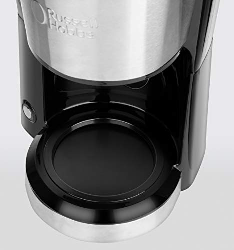 Russell Hobbs Mini-Kaffeemaschine Compact Edelstahl, 0,6l Glaskanne, bis 5 Tassen, platzsparend, Permanentfilter, Abschaltautomatik, 650 Watt, Warmhalteplatte, kompakte Filterkaffeemaschine 24210-56 - 4