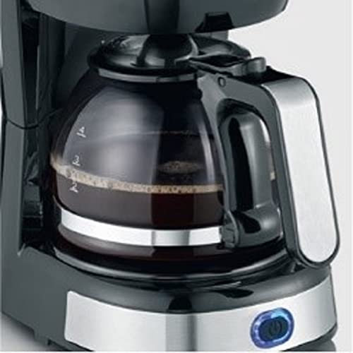 SEVERIN Kompakt Kaffeemaschine, aromatischer Kaffee mit dem Kaffeebereiter für bis zu 4 Tassen, Filterkaffeemaschine mit Permanent-Schwenkfilter, Edelstahl/schwarz, KA 4808 - 7