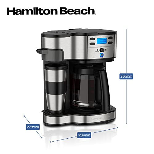 Hamilton Beach - Kaffeemaschine Mit Zweifachem Brühsystem, Mit Thermobecher, Bis Zu 12 Tassen Kaffee, Programmierbare Filterkaffeemaschine, Kaffeevollautomat, Schwarz (49980A-CE) - 7
