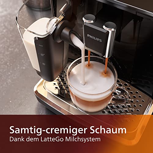 Philips Domestic Appliances 2200 Serie EP2231/40 Kaffeevollautomat, 3 Kaffeespezialitäten (LatteGo Milchsystem) Klavierlack-schwarz/Schwarz, Glossy Black - 3
