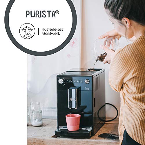 Melitta Purista F 230-102 Kaffeevollautomat mit flüsterleisem Kegelmahlwerk (Direktwahltaste, 2-Tassen Funktion, 20 cm Breite, entnehmbare Brühgruppe) schwarz - 2