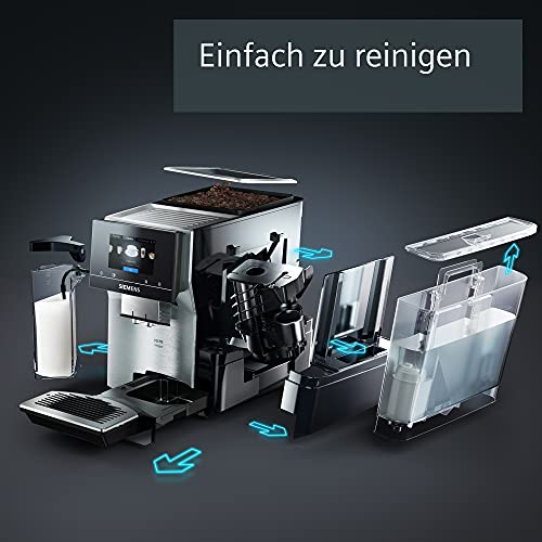 Siemens Kaffeevollautomat EQ.700 integral TQ707D03, App-Steuerung, intuitives Full-Touch-Display, bis zu 30 individ. Kaffeekreationen als Favoriten, automat. Dampfreinigung, 1500 W, schwarz - 3