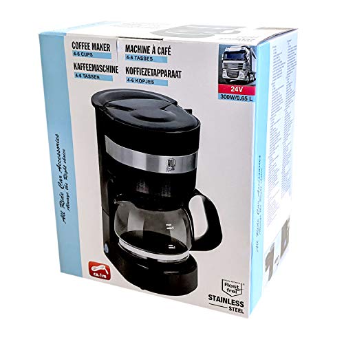 Kaffeemaschine 24V, 300W, 0.65L, Glaskanne, 6 Tassen, Anschluss Zigarettenanzünder - Reisekaffeemaschine für Lkw, Boot oder Camper - 4