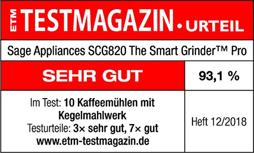 Sage Appliances SCG820 the Smart Grinder Pro, Kaffeemühle, Matt-Schwarz - 5
