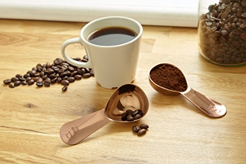 Kaffeelot (2er Set) von Apace – 2 Esslöffel (EL) – Kaffeedosierlöffel aus Edelstahl - Messlöffel für Kaffee, Tee und mehr (Roségold, 2) - 6