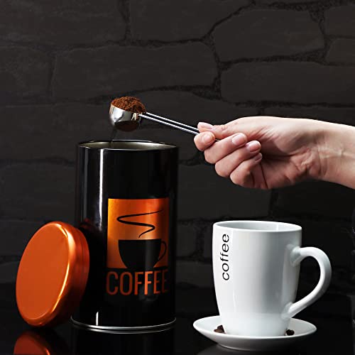 COM-FOUR® 3x Kaffeemaßlöffel aus rostfreiem Edelstahl - Dosierlöffel für Tee, Kaffee, Cappuccino, Kakao und Espresso - Messlöffel mit Drahtgriff, einfache Dosierung - 2