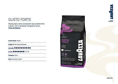 Lavazza Expert Gusto Forte Espresso - 1kg ganze Kaffee-Bohne, 100% Robusta - 3