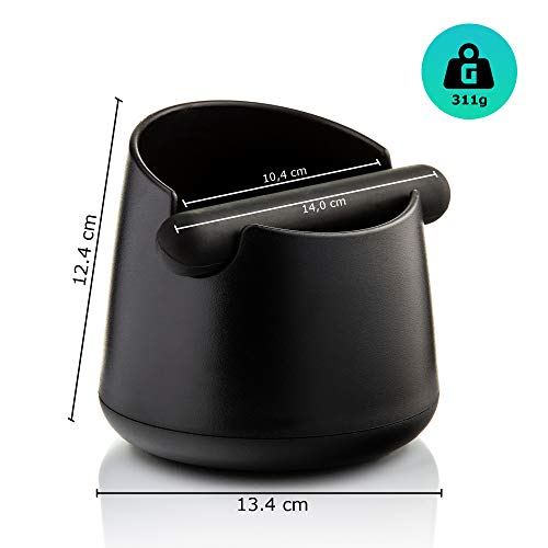 Barista Legends® Abklopfbehälter für Siebträger mattschwarz - Knock Box für Kaffeesatz mit spezieller geräuschabsorbierender Schlagstange - Abschlagbehälter für dein Barista Zubehör. - 2