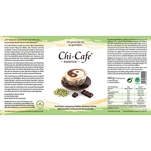 Chi-Cafe balance 450 g Dose 90 Tassen I gesunder Kaffee-Genuss¹ mit wertvollen Ballaststoffen, Calcium & Magnesium I gut für Darm und Verdauung¹, Energie² & Nerven³ I vegan, ohne Zusatzstoffe - 2