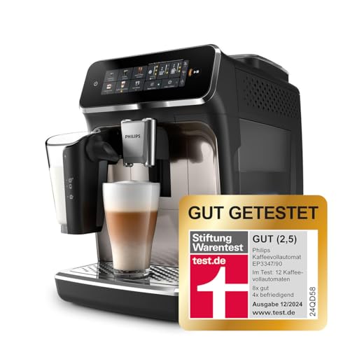 Philips 3300 Series Kaffeevollautomat - 6 Getränke, Modernes Farb-Touchscreen-Display, LatteGo-Milchsystem, SilentBrew, 100% Keramikmahlwerk, AquaClean Filter. Schwarzchrom (EP3347/90) - 7